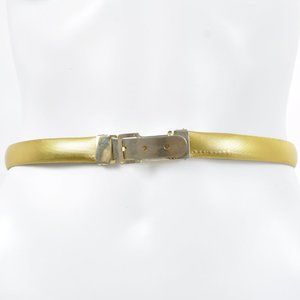 Vtg 1980s ART DECO Gold TEXTURED Skinny Belt